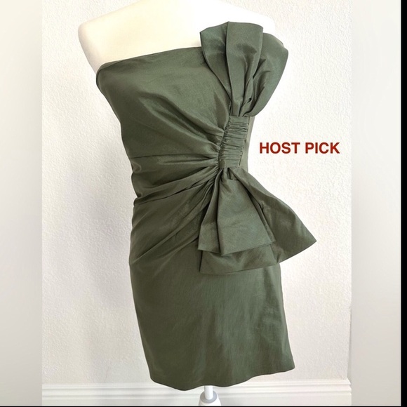 Daisy Dresses & Skirts - Strapless Olive Green Cocktail Dress